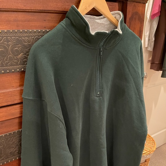 XXL GREEN COTTON HALF-ZIP JERSEY; Like New condition; sweatshirt material; $19 - Picture 6 of 16